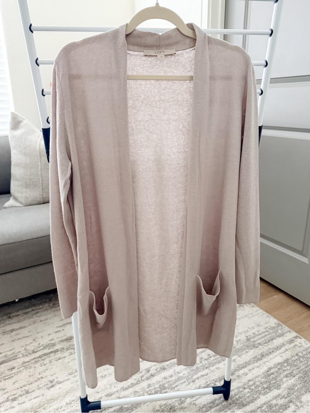 LOFT Gray Long Sleeve Cardigan L